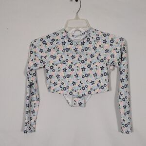 NWT Roxy Dreamer Crop Top Long Sleeve Swim Suit Set Girls Size 16/XXL
